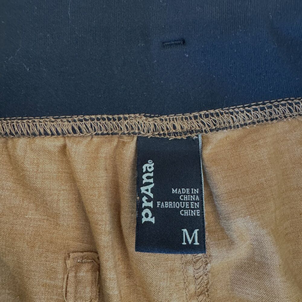 prAna Womens M Gold Pull On Pants Elastic Waist Outdoor Travel Casualcore Pocket - Picture 3 of 9